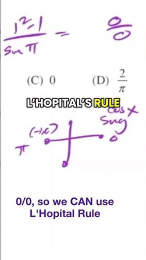 AP Calculus AB MC Practice. Solve a limit fast using L’Hôpital’s Rule #apcalculus #maths #calculus