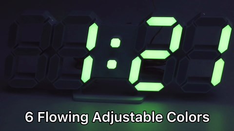 EDUP HOME 3D LED Neon Digital Desk Wall Alarm Clock RGB Night Light 7 Colors 9.7" with Remote Control for Bedroom/Living Room/Kitchen/Office, Adjustable Brightness,12/24 Hr, Time/Date/Temperature