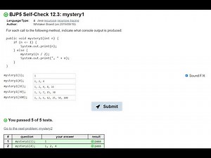 Java Practice-It || Self-Check 12.3: mystery1 || recursion, recursive tracing