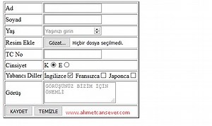 HTML Form Örnekleri