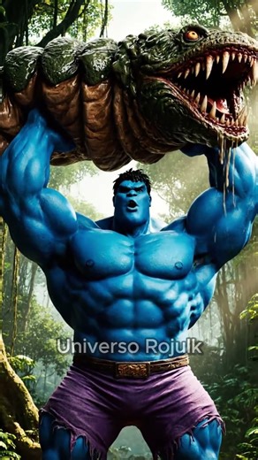 ¡Hulk Azul atrapó un monstruo para su mamá! 😱🐛 #HulkAzul #GusanoGigante #humor #shortsviral #ia