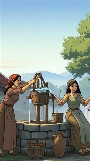 ASMR Indian Village Morning – Ghibli-Style Women Chatting Near Well