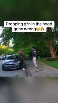 Dropping fake gun in the hood #viralvideo #youtubeshorts #prank