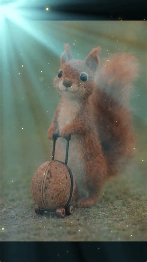 Needle felted squirrel