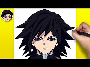 How to Draw Giyu Tomioka from Demon Slayer | Easy Step-by-Step