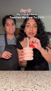 Day 12 of learning Indian cooking with my mom🥰 Today we made a 4-ingredient high-protein strawberry lassi and the secret? Oishii Koyo Berries! 🍓✨ They’re finally in Toronto, insanely sweet, pesticide-free, non-GMO, and fresh year-round thanks to Oishii’s smart farms. Even perfect in peak winter ❄️ #OishiiPartner #EasyMeals #HighProteinRecipes #IndianFood #EasyRecipe | Sai Balaji