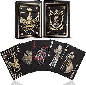 WJPC Waterproof Playing Cards，Plastic Playing Cards,Deck of Cards ，Game and Party Poker Cards (Knight Gold)
