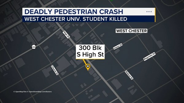 West Chester University student struck, killed by vehicle
