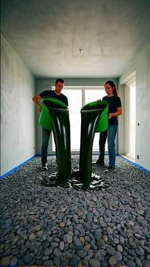 Installing a Heated Floor Then Pouring Epoxy… INSANE Result! 😍#construction #satisfying #diy