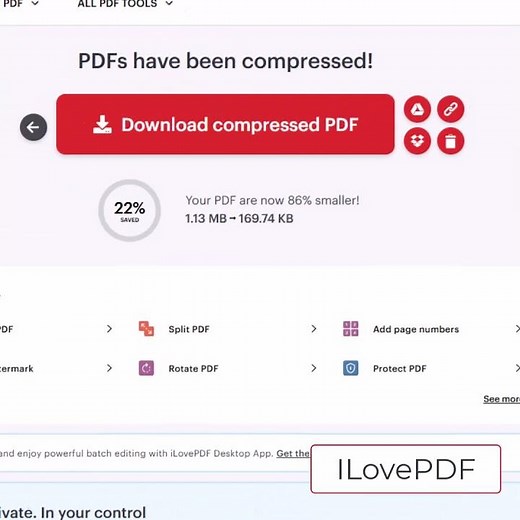Compressing PDF using ILovePDF