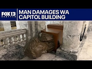 Man damages WA capitol building after early morning break-in | FOX 13 Seattle