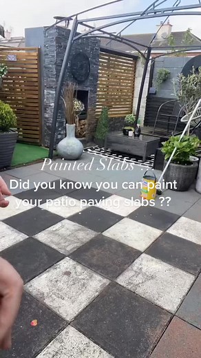 Did you know you can oaint your patio paving slabs using Sandtex masonry paint as it has a built in primer …. A great way to give your tired patio a new look .. #fyp #foryourpage #paintedpatios #paintedslabs #gardeninspo #mygardentoday #summerready #diyproject #gardenideas #diyinspos