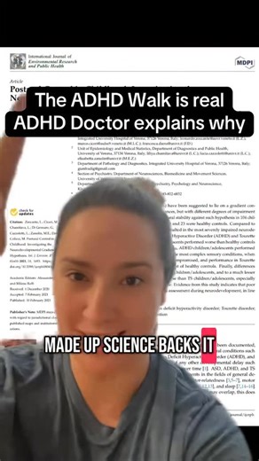 YourMedMentor on Instagram: "Doctor explains the science of the ADHD walk and tips to help #adhd #adhdtiktok #adhdinwomen #adhdtok #adhdtips audhd asd neurodivergent neurodivergenttiktok greenscreen"