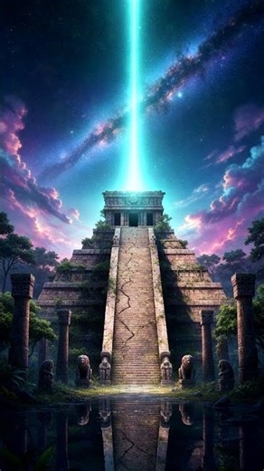 Ancient Pyramid Emitting a Blue Cosmic Beam 🌌🔷