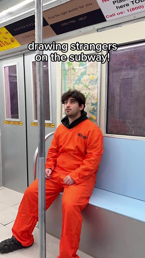 Drawing strangers on the subway ❤️ #subway #trains #drawingchallenge