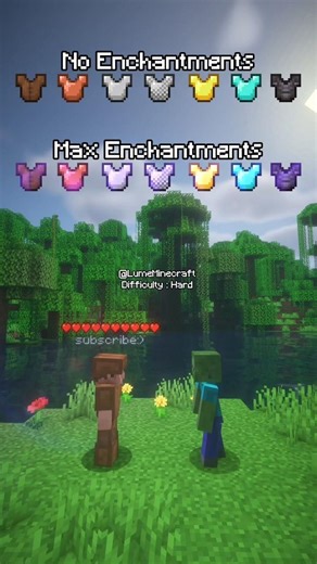 ZOMBIE vs ALL ARMORS🧟‍♂️(NO vs MAX ENCHANTMENTS!) #minecraft #gaming