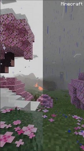 11 Vanilla RTX packs for Minecraft (2025): Cherry Grove snow and rain vibes