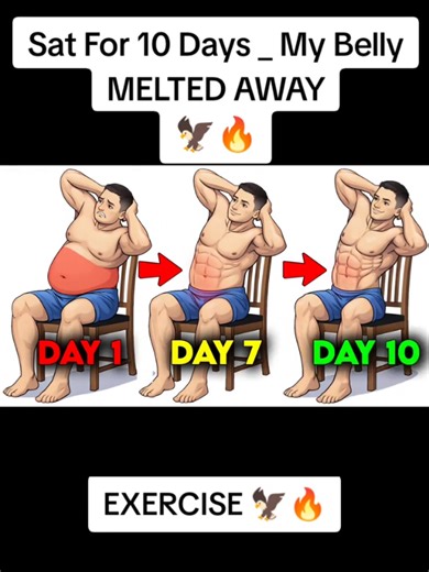 Sat For 10 Days _ My Belly MELTED AWAY 🦅🔥 #bellyfat #exercises #muscle #Absworkout #gymmotivation