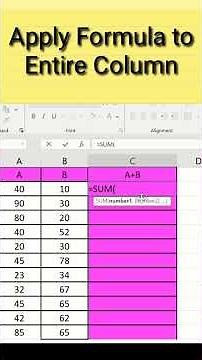 How to Apply a Formula to an Entire Column in Excel #excel #shorts #short #formula #entirecolumn
