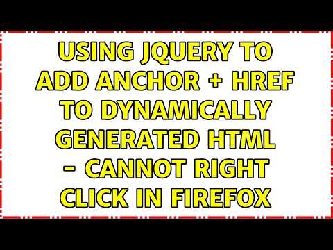 Using JQuery to add anchor + href to dynamically generated html - cannot right click in Firefox
