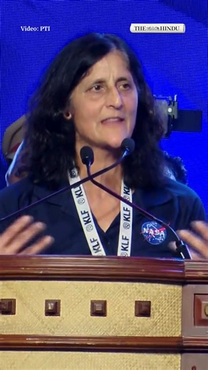 “We are all here together on one planet and must listen to each other to come together,” said NASA astronaut Sunita Williams at the Kerala Literature Festival in Kozhikode on Thursday. 📹PTI | The Hindu