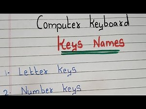 Computer Keyboard Keys names/ 30 Names of Keyboard keys / Types of Computer Keyboard Keys names