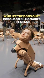 59K views · 292 reactions | 烙 These robot dogs bearing the faces of billionaires like Elon Musk, Jeff Bezos and Mark Zuckerberg are drawing crowds at an art fair in Miami. https://str.sg/wGk4Q | The Straits Times | Facebook