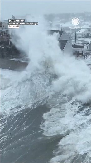 Huge Waves Crash Over Massachusetts Homes During Blizzard