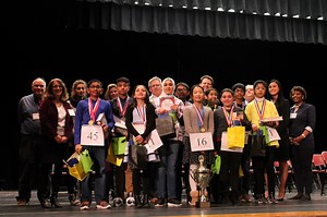 Hudson spelling champ survives first round on national stage