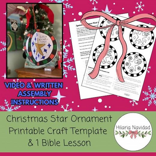 Christmas Star Ornament Craft and Lesson (for Sunday School, Classroom, Family Use, Etc.) Kids Printable, 1 Bible Lesson From Matt. 2:1-12 - Etsy