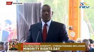 Minority Rights Day With over 5,000 leaders from minority, indigenous and marginalised communities present today, we reaffirm our commitment to a Kenya where every citizen is valued and no community is left behind - President William Ruto #LeavingNoOneBehind | NTV Kenya