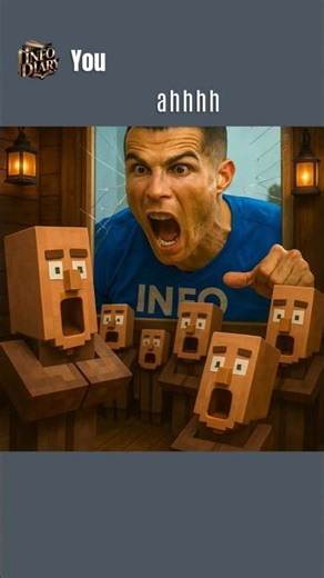 Minecraft villagers help Ronaldo...(ai edition) #ronaldo #aiart #chatgpt