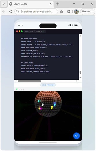 Realistic Mind-Blowing 3D Disco Ball Animation using Three.js #threejs #shorts