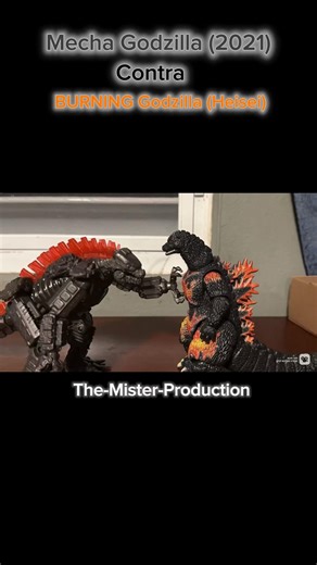 Mecha Godzilla 2021 vs Burning Godzilla Heisei #animation #stopmotion #shorts #godzilla