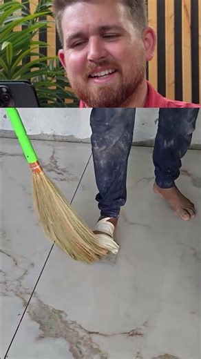 As funny as this is, it's for sure not safe! Barefoot on a construction site? - NO FROM ME!