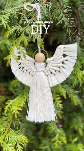 DIY Christmas Decorations - Making Macrame Angel Ornament #crafts #tutorial #ideas #howto
