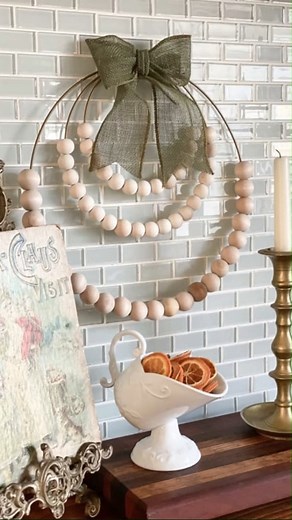 1.6K views · 20 reactions | Full tutorial and supply list here: mycreativedays.com/diy-wood-bead-wreath-for-the-holidays/ | My Creative Days | Facebook