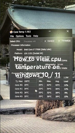 How to view cpu temperature on windows 10 / 11