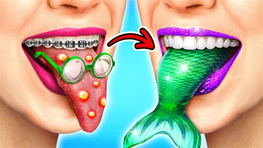 How to become a mermaid in jail! 🧜‍♀️ extreme makeover from nerd to mermaid by la la life emoji | La La Life