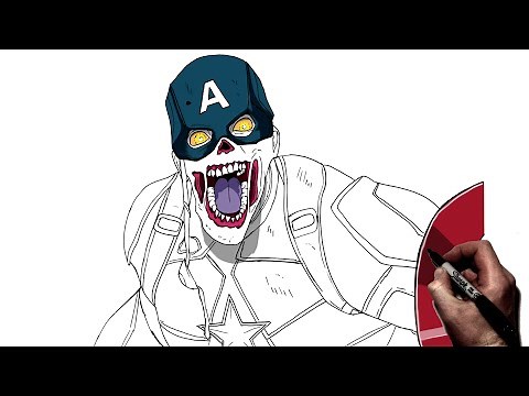 How To Draw Zombie Captain America | Step By Step | Marvel What If?