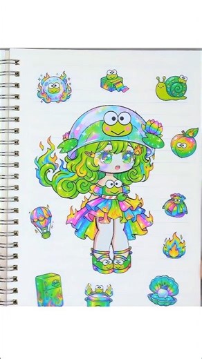Little Sanrio Keroppi X Gacha Sticker Book✨ #Kuromi #shorts #gachalife #sanrio #keroppi