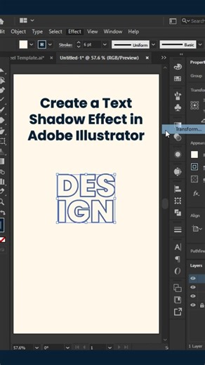 Clean Text Shadow Effect in Adobe Illustrator (Editable Vector Trick) #illustratortips #designhacks