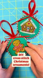 Have you ever turned your mini cross stitch pieces into ornaments? It’s so easy (and satisfying!) you won’t be able to stop! Here’s a little step by step, but save this reel and you can rewatch again and again… 1. Cut two cardboard circles out - the size of your ornament (these are approx 8cm wide) 2. Cut out two pieces of thin wadding (this is 2oz) 3. Take your cross stitched fabric and use the cardboard as a cutting guide - cut the cross stitched fabric into a circle approx 3cm wider than the 