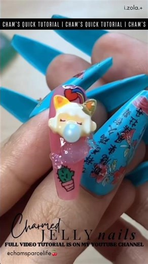 Quick Tutorial Nail Style 04 🌼˚｡⋆🫧 Adorable Charmed Jelly Nails