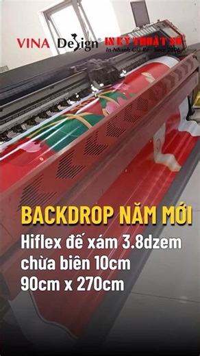 In background Chúc Mừng Năm Mới Tết Việt, in bạt hiflex đế xám - In Kỹ Thuật Số Since 2006