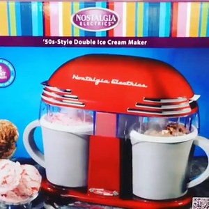 33 reactions | Testing our Retro Double Ice Cream Maker! #nostalgiaelectrics #nostalgiaelectric #retro #icecream #vanilla #doubletime #kitchen #yum | Nostalgia | Facebook