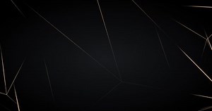 Abstract luxury background with golden lines on black background. Gold polygonal random network shine glitter design. Premium minimal animated banner. Modern seamless looped animation. Dark royal BG