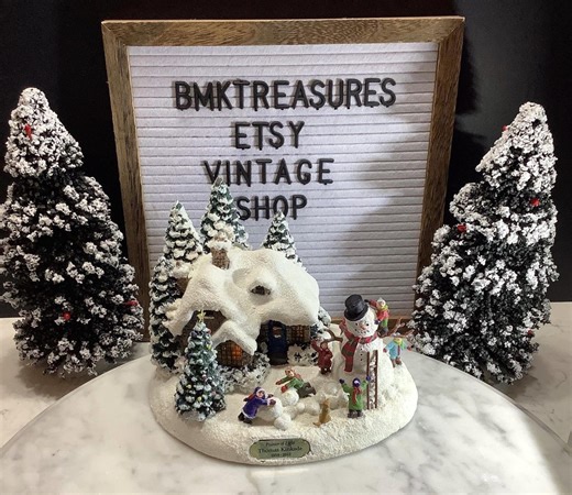 Thomas Kinkade "painter of Light" Everett's Cottage Christmas Village Collectible, (1998) - Etsy