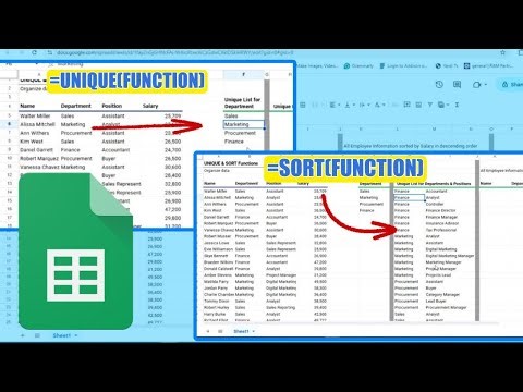 How to Use the UNIQUE & SORT Functions in Google Sheets | Google Sheets Tutorial