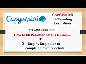 Capgemini Pre-offer details fill-up guide || Onboarding formalities || Capgemini Joining #capgemini